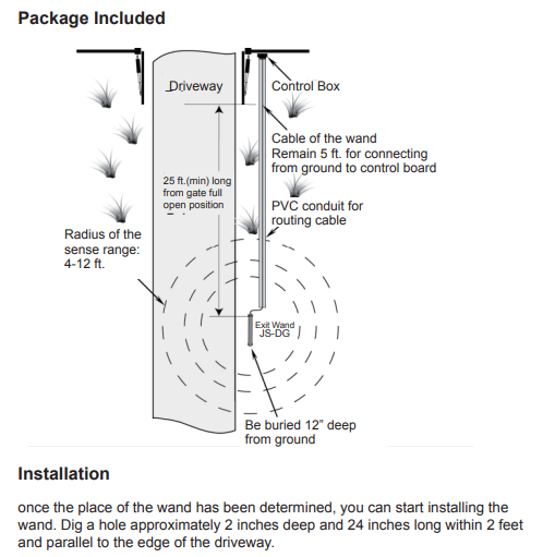 Exit Wand Underground Detection System for vehicle To Open Gate