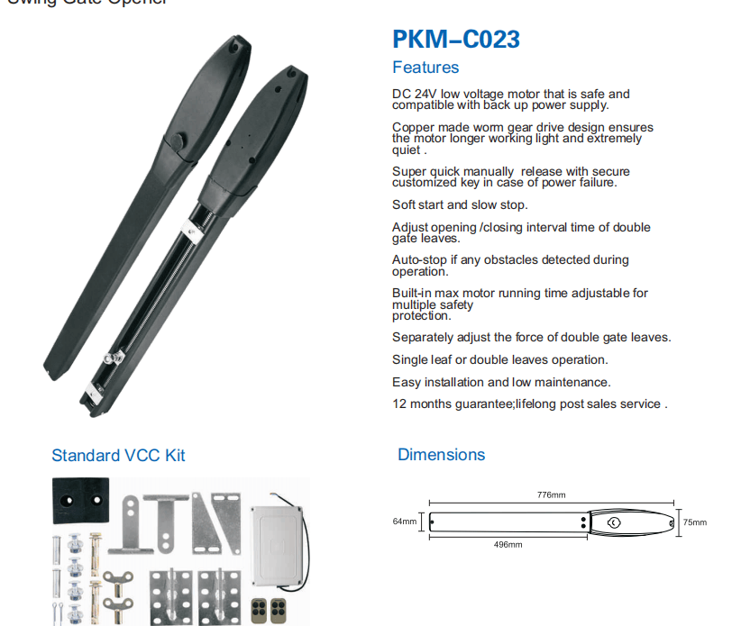 Gatehouse Heavy Duty Single Electric With Adjustable End Stops