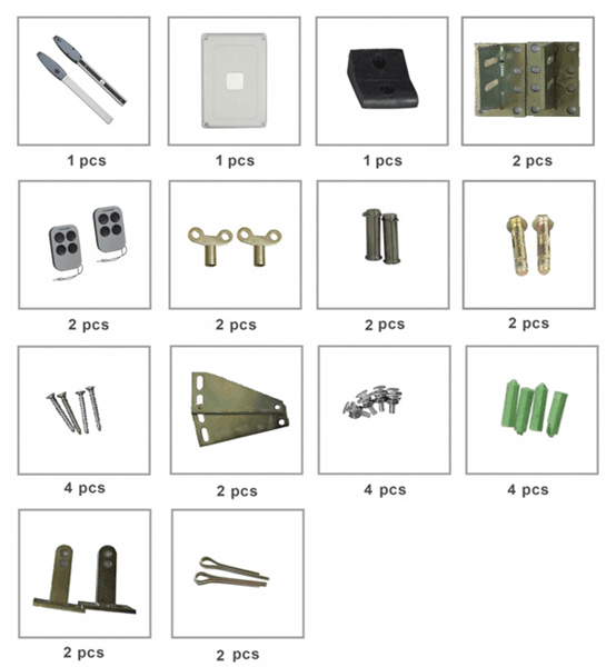 Gatehouse Heavy Duty Double Solar Swing Gate Kit With Adjustable End Stops