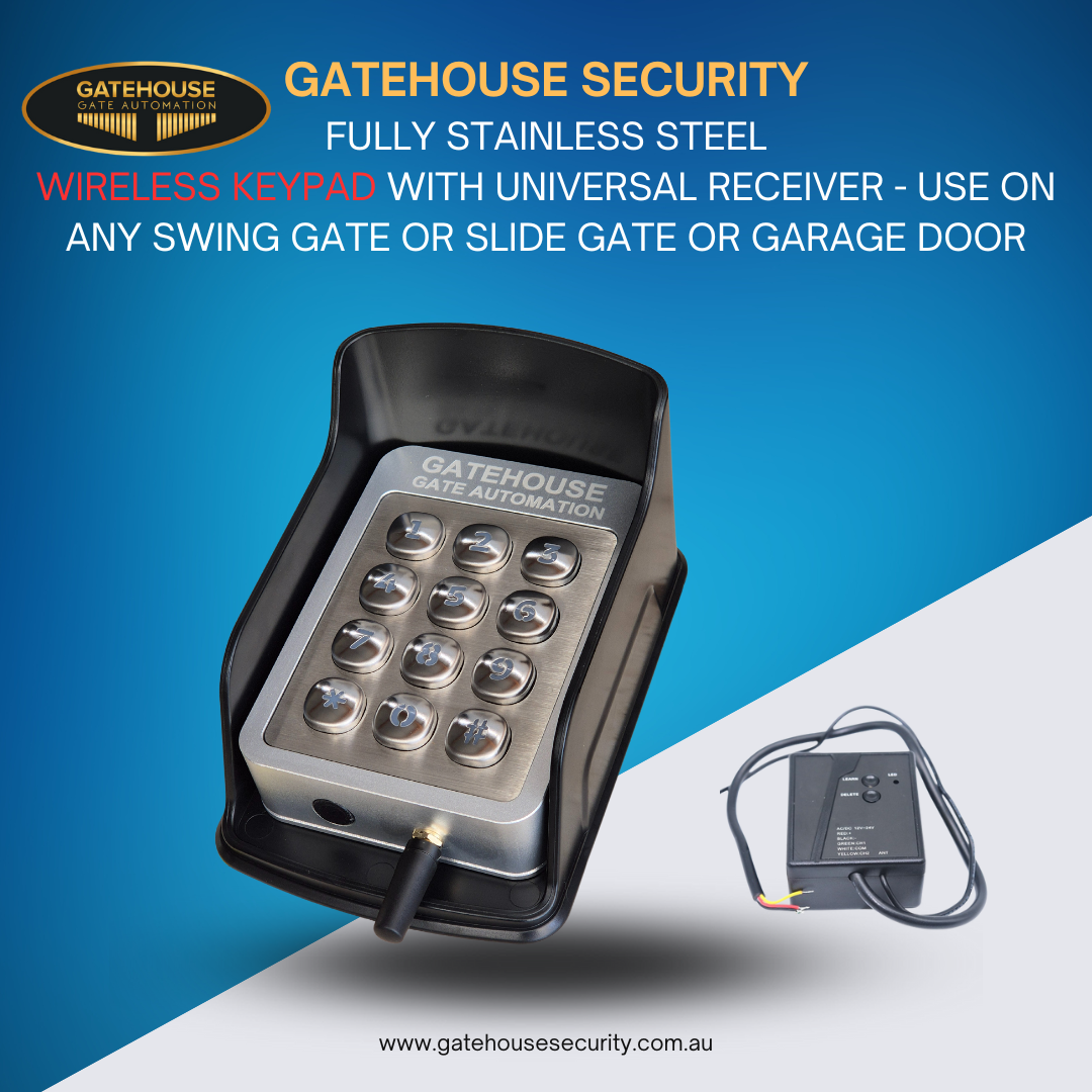 Wireless keypad Gatehouse stainless steel with receiver 4 year warranty