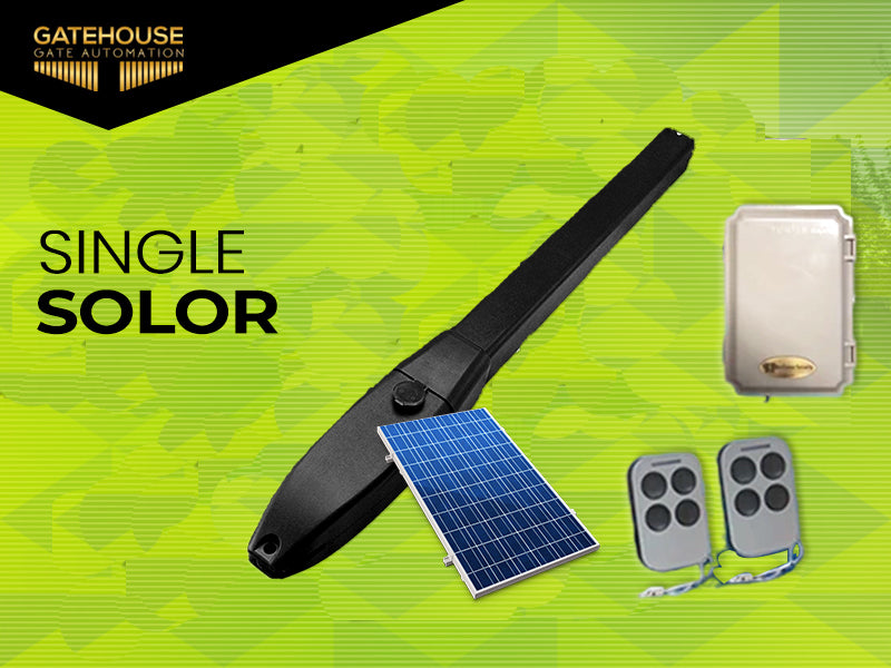 Gatehouse Heavy Duty Single Solar Swing Gate Kit With Adjustable End Stops
